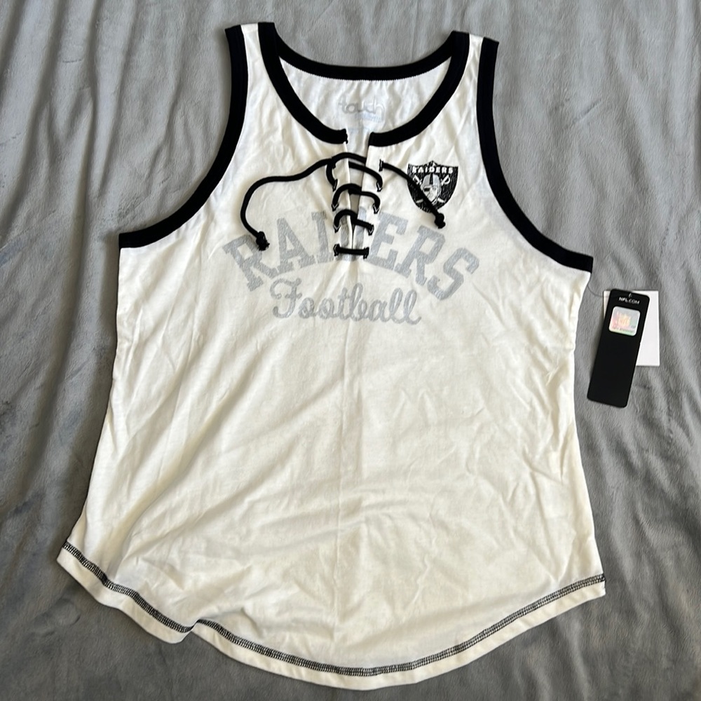 Raiders Football lace up tank NWT